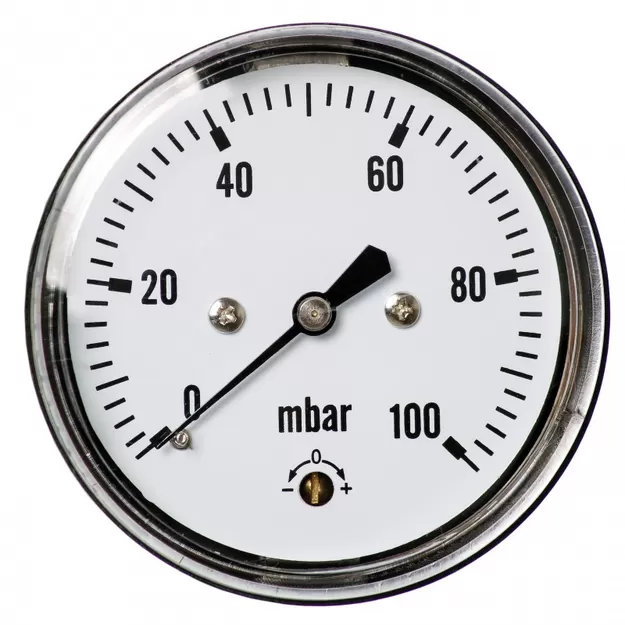Magnum Manometr 63 mm do reduktorów 100 mbar z przyłączem tylnym G1/4