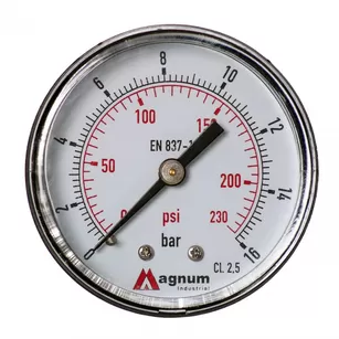 Magnum Manometr 50 mm do reduktorów 0-16 bar z przyłączem tylnym G1/4