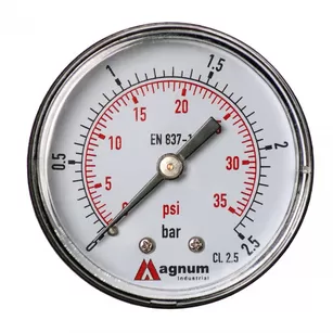 Magnum Manometr 50 mm do reduktorów 0-2.5 bar z przyłączem tylnym G1/4