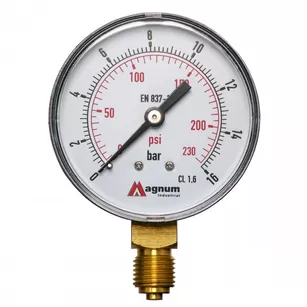Magnum Manometr 63 mm do reduktorów 0-16 bar z przyłączem dolnym G1/4